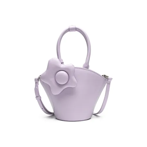 JESSIE JANE Корова Кожа Цветочный Дизайн Корзина Сумка Сумка Сумка через плечо Стандартная Женская Фиолетовая Синяя Белая