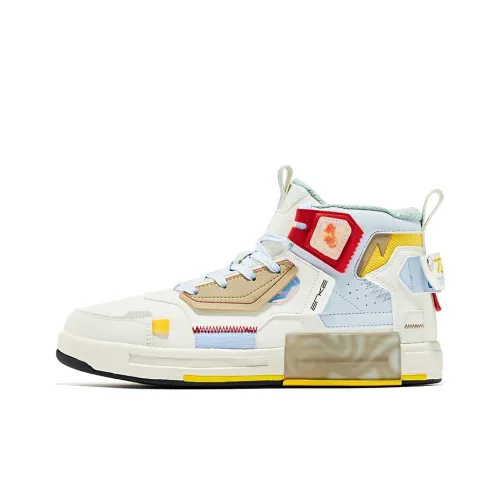 Erke Quintessential Gintama Collection A Fle High Top Скейтборд Кроссовки Мужские Белый Серый Синий
