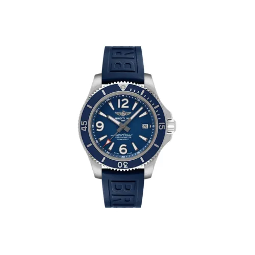 Breitling Super Ocean Автоматический Механический Механизм Мужские Часы 42 мм Синий Циферблат Нержавеющая Сталь Корпус Резиновый Ремешок