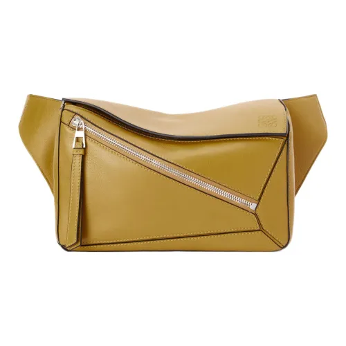 LOEWE Пазл Гладкий Телячья кожа Слинг-сумка Сумка на пояс Маленький Мужской Охра