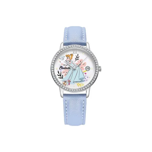 Disney Princess Cinderella Collection Кварцевый механизм Кожаный ремешок Часы Женские Многоцветный циферблат MK 11500L