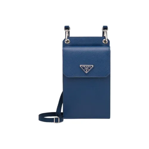PRADA Saffiano Кожаный Чехол для телефона Мужской Синий