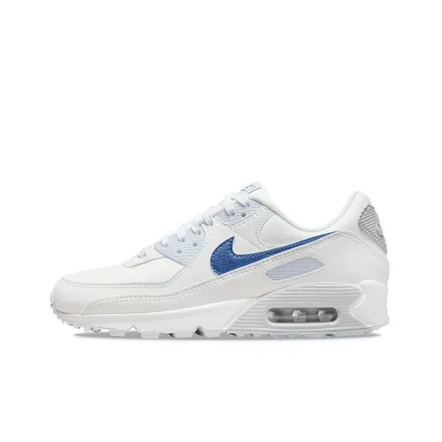 Nike Air Max 90 Low Топ Повседневные Беговые Кроссовки Женские Белые Синие