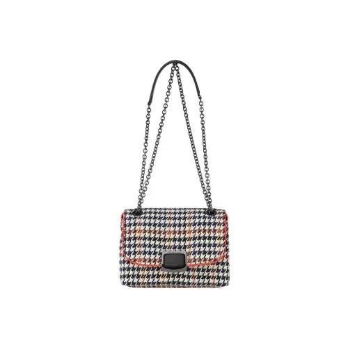 LONGCHAMP Brioche Хлопок Сумка Сумка через плечо Сумка через плечо Маленькая Женская Морской Синий и Оранжевый и Белый