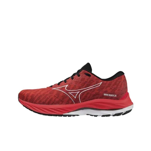 Mizuno Wave Rider 26 Low Топ Беговые кроссовки Мужской Красный Белый