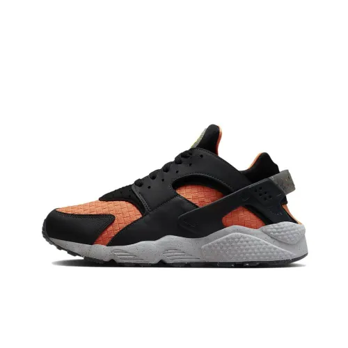 Nike Air Huarache Shock Absorbers Slip-Resistant Abrasion-Resistant Low Top Casual Running Shoes Men's Black Orange Найк Эйр Хуараче Шок Абсорберз Слип-Резистент Абразион-Резистент Низкий Топ Повседневные Беговые Кроссовки Мужские Черный Оранжевый