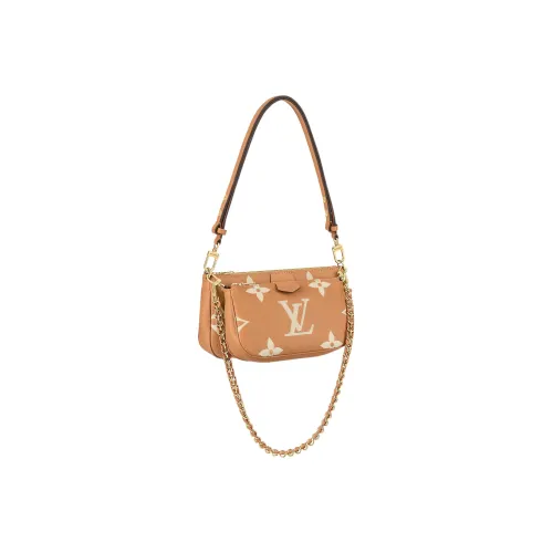 LOUIS VUITTON Multi Pochette Accessoires Коровья кожа Крупнозернистая текстура Сумка через плечо Стандартная Женская Желтая