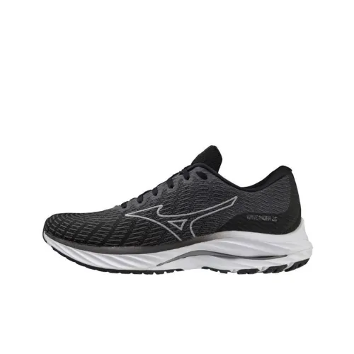 Mizuno Wave Rider 26 Low Топ Беговые кроссовки Мужской Серый Белый
