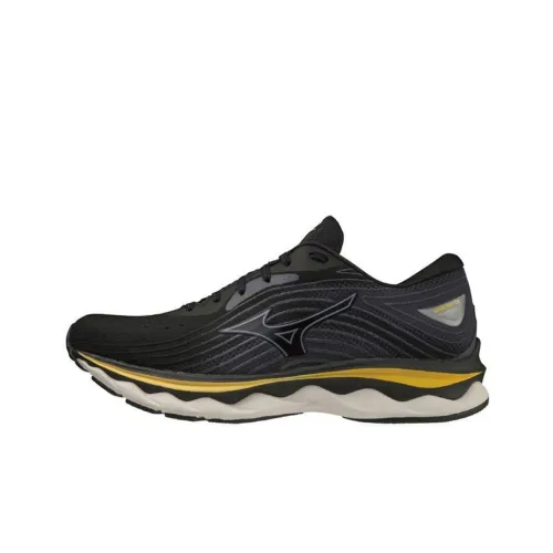 Mizuno Wave Sky 6 Low Топ Беговые кроссовки Мужской Черный Желтый