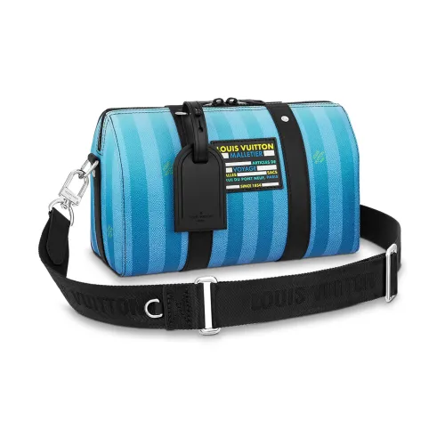 LOUIS VUITTON Keepall Покрытый холст с кожаными вставками комбинированные сумки через плечо мужская синяя