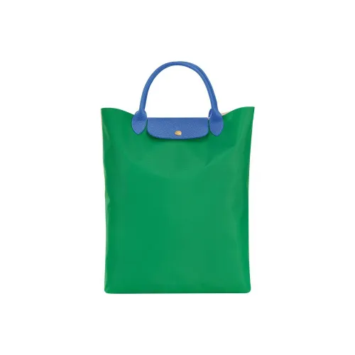 LONGCHAMP Le Pliage RE Play Холст и Кожа Комбинированная Сумка-тоут Сумка для покупок Сумка Обычная Женская Зеленая и Светло-розовая