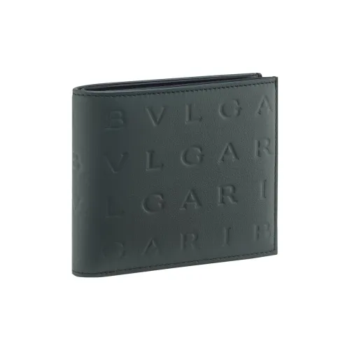 BVLGARI Logo Телячья кожа Кошелек Мужской