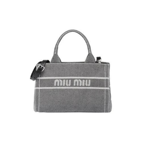 MIU MIU Деним Тоут Сумка Сумка для покупок Сумка на плечо Сумка Маленькая Женская Серого цвета