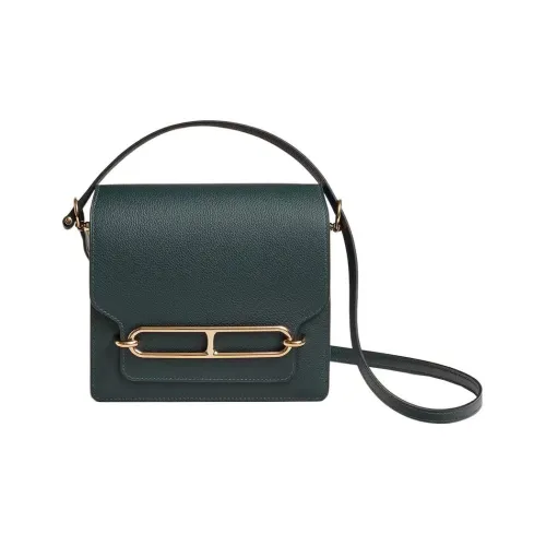 HERMES Roulis Evercolor Телячья кожа Свиной нос Сумка Сумка через плечо Мини Женские V0 Vert Rousseau Зеленый