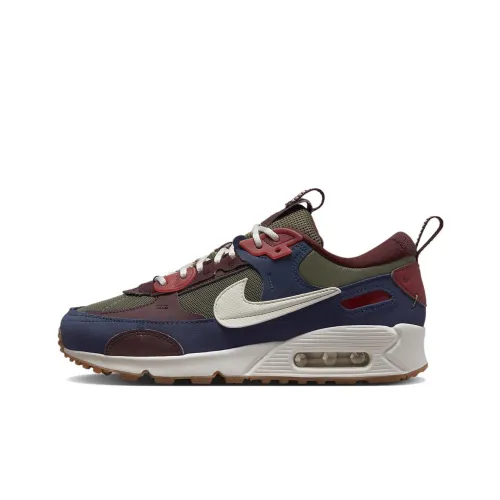 Nike Air Max 90 Low Топ Повседневные Беговые Кроссовки Женские Синий Зеленый Коричневый