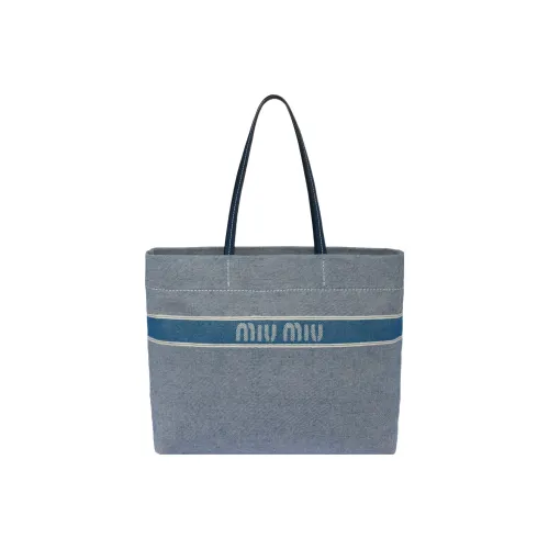 MIU MIU JACQUARD DENIM Тоут Сумка Сумка для покупок Сумка на плечо Сумка Женская Синяя