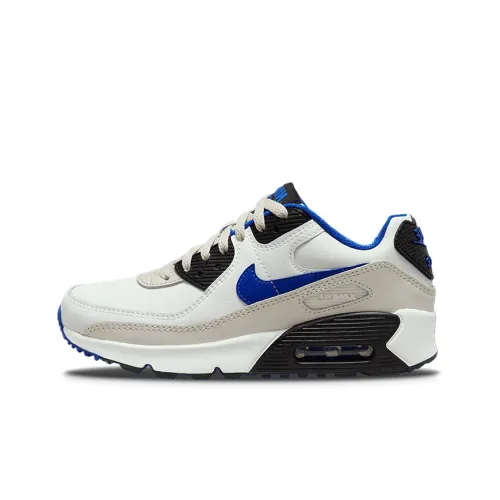 Nike Air Max 90 Амортизация Износостойкий Низкий Топ Детские Беговые Кроссовки Белый Синий Черный Подростки