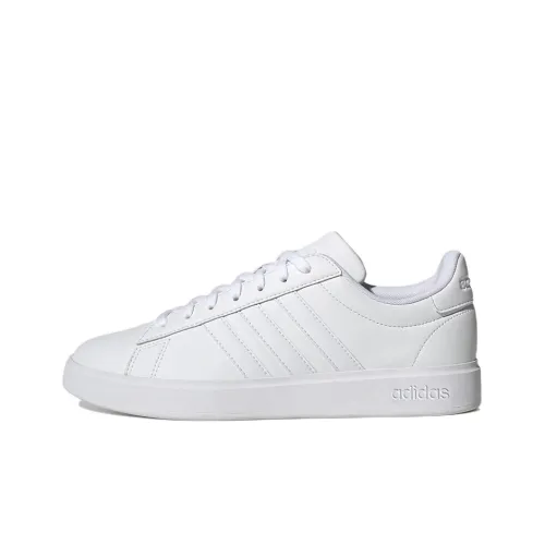 Adidas Neo GRAND COURT Slip-resistant Abrasion-resistant Low Top Skateboard Shoes Men's Cloud White