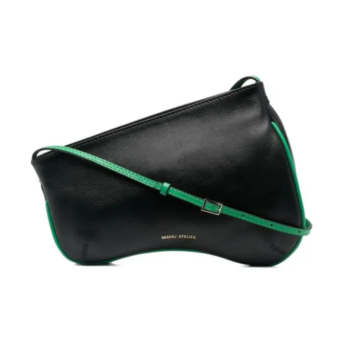 Manu Atelier Кожа Изогнутая Сумка Сумка через плечо Сумка на плечо Женская Черная