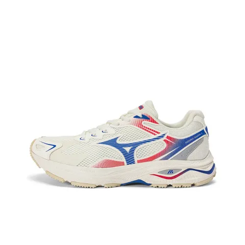 Mizuno Racer S Амортизация и Дышащий Низкий Топ Повседневные Беговые Кроссовки Унисекс Белый Синий Красный