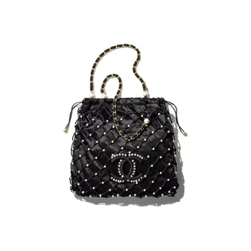 CHANEL Сетка Тоут Сумка Сумка для покупок Сумка с цепочкой Сумка Сумка через плечо Большая Женская Черная