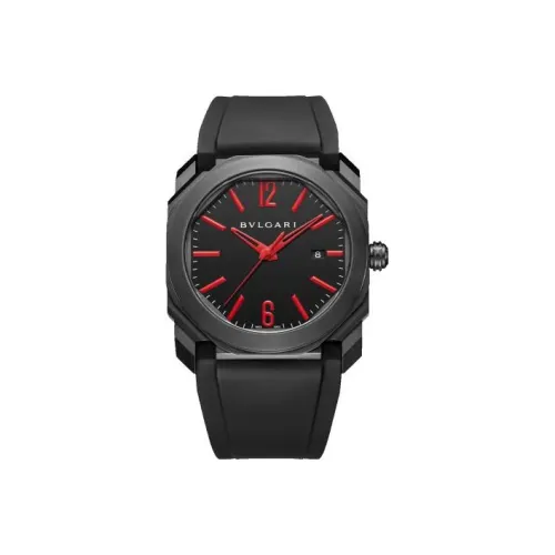 BVLGARI Octo Collection Мужские часы Автоматический механический механизм Резиновый ремешок Черный циферблат Часы 102738