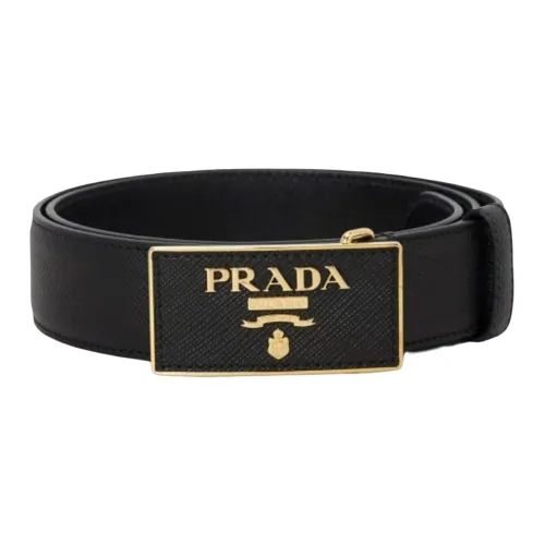 PRADA Кожаные ремни, черного цвета, унисекс
