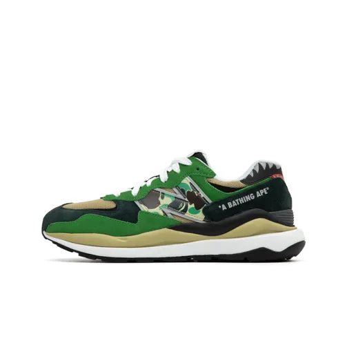 BAPE x New Balance NB 5740 Low Топ Повседневные Беговые Кроссовки Унисекс Черный Зеленый Камуфляж