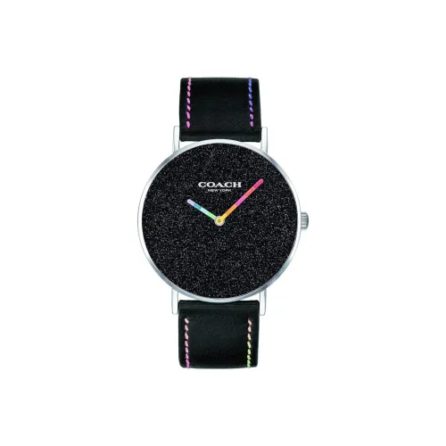 COACH Perry Наручные часы Кварцевый механизм Кожаный ремешок 36 мм Черный циферблат Женские часы