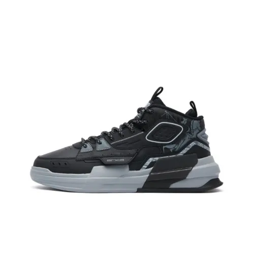 Erke Xun Tang Palace Night Garden MID Топ Скейтборд Кроссовки Мужские Черные Серые