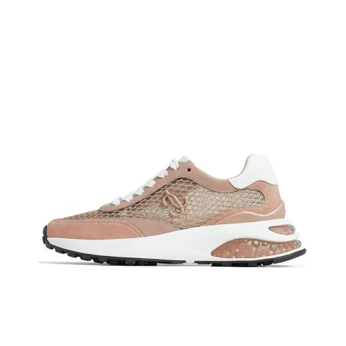 Jimmy Choo MemphiS Lace UP Low Top Повседневная обувь Женская Розовая Белая