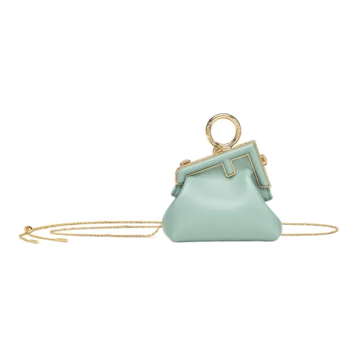 FENDI First Овчина Сумка через плечо Extra Mini Женская Мятно-зеленая