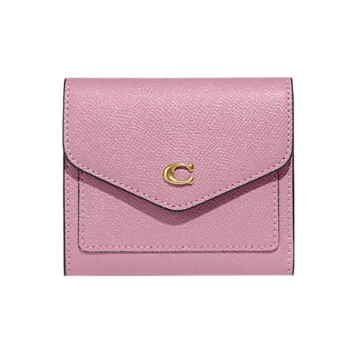 COACH Wyn Спилок коровьей кожи Держатель для документов Document Wallet Маленький Женский Розовый