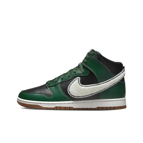 nike Dunk Шенилл Swoosh Slip Resistant Abrasion Resistant Легкий Высокий Топ Скейтбординг Кроссовки Мужские Черные Зеленые
