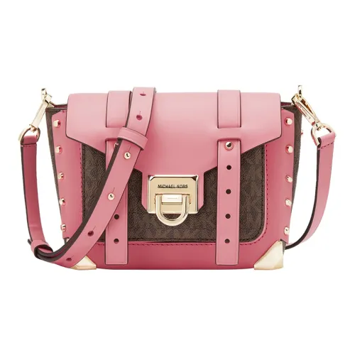 MICHAEL KORS Manhattan Искусственная кожа Сумка через плечо маленькая женская сумка розового коричневого цвета