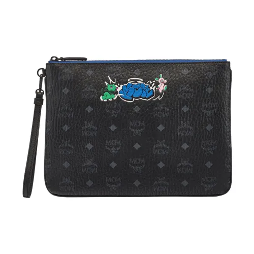 MCM Visetos Напп Кожа Клатч Мужской Черный