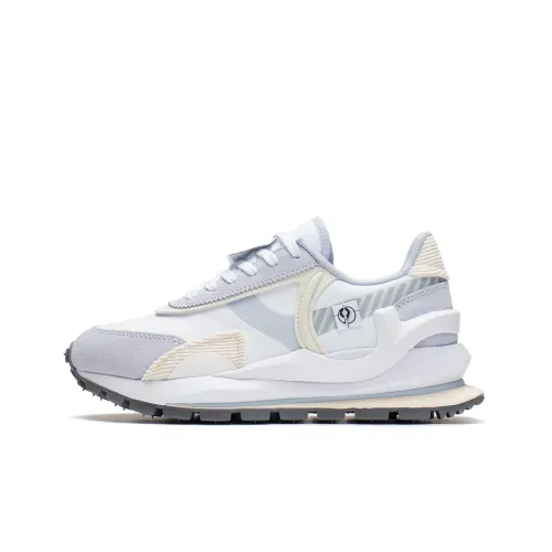 LiNing Амортизаторы Shock Slip-resistant Abrasion-resistant Низкий топ Casual Женские Белый Синий