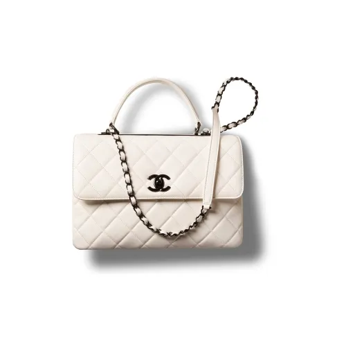 CHANEL Trendy cc Sheepskin Flap Bag Large Women's Black White CHANEL Trendy cc Овчина Сумка с клапаном Большая Женская Черная Белая