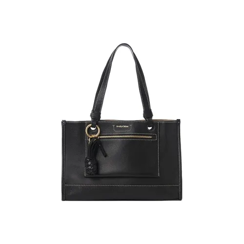 See By Chloe Cecilya Коровья кожа крупнозернистая Тот сумка сумка для покупок сумка через плечо сумка для женщин черный