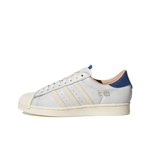 Adidas Originals SUPERSTAR Low Топ Скейтборд Кроссовки Унисекс Бежевый Белый Синий