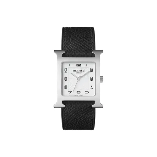 HERMES Heure H Collection Наручные часы Кварцевый механизм Кожаный ремешок 30,5 мм Белый циферблат Женские часы 036832WW00