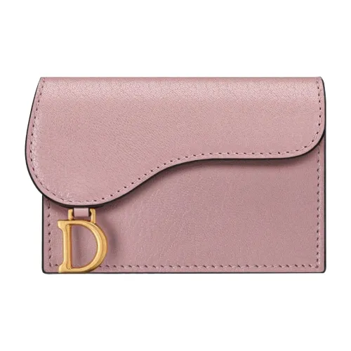DIOR Козья кожа Держатель для карт Стандартный Женский Старый Розовый