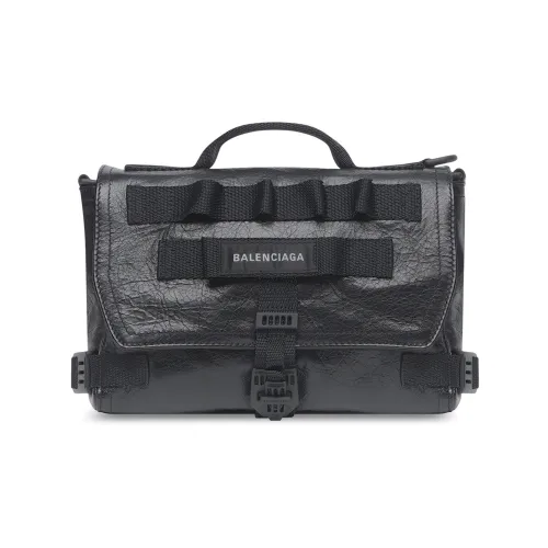 Balenciaga Army Sheepskin Messenger Bag Shoulder Bag Handbag Small Men's Black