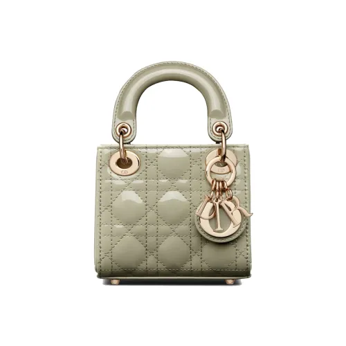 DIOR Lady Dior Лакированная кожа Коровья кожа Сумка Lady Dior Сумка через плечо Сумка Экстра мини Женская