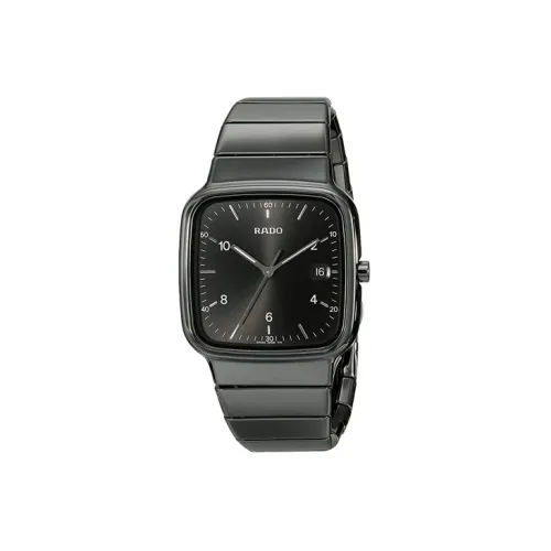 RADO RX Series Кварцевый механизм Мужские часы Часы 37 мм Черный циферблат Керамика Корпус Керамика Ремешок