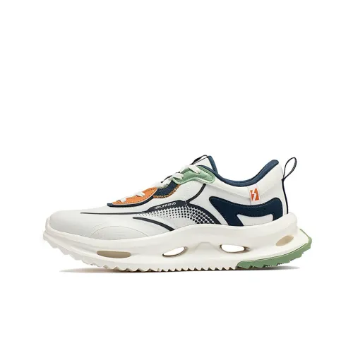 361° Wind Chain Износостойкий и Легкий Низкий Топ Беговые кроссовки Мужские Белый Синий