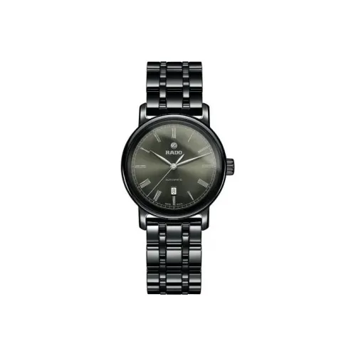 RADO DiaMaster Collection Механический механизм Женские часы 33 мм Черный циферблат Керамические корпуса Керамический ремешок