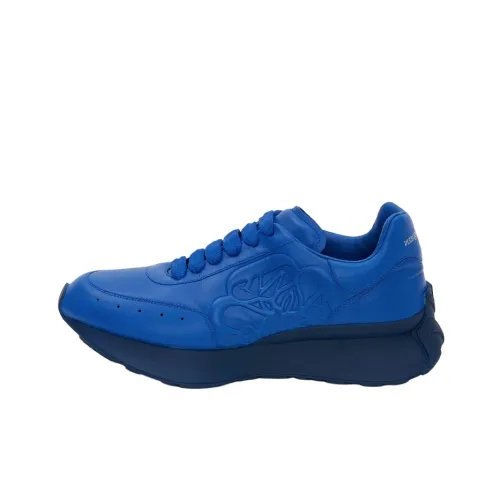 Alexander McQueen Sprint Runner Износостойкий Низкий Топ Повседневная Обувь Мужская Электрический Синий