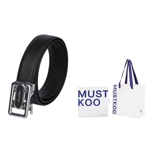 MUSTKOO Сплав Коровья кожа Кожаные ремни Мужской 3,4CM