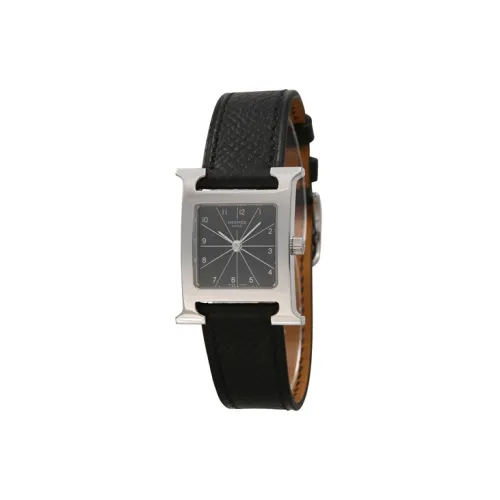 HERMES HOUR Collection Женские часы Кварцевый механизм Кожаный ремешок Черный циферблат